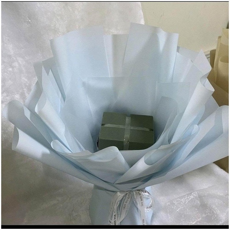 DIY 材料包花束外殼（冰藍），內附花泥