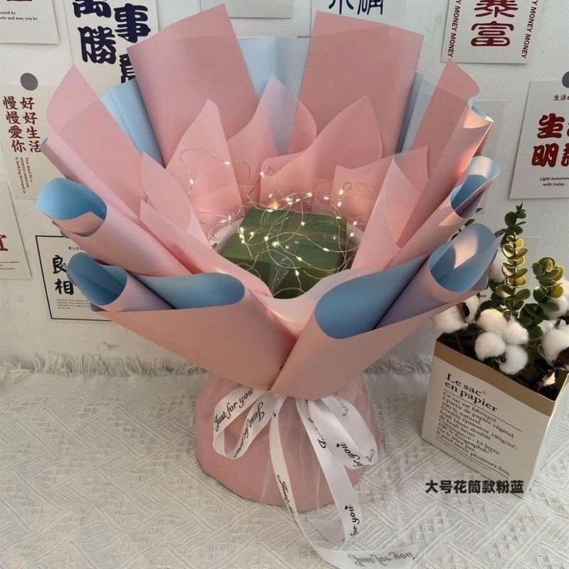 DIY 材料包花束外殼（粉紅），內附花泥